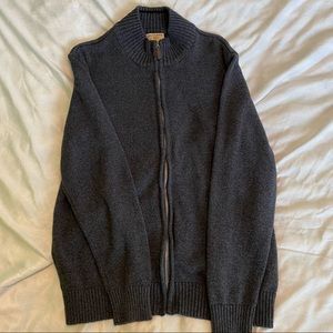 Dockers, large, dark gray zip up sweater cardigan